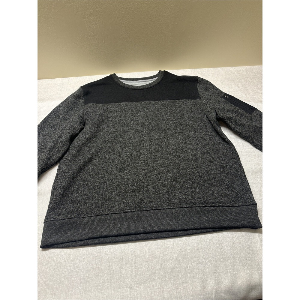 Van Heusen Mens Black Flex Fleece Quarter-Zip Pullover Sweatshirt XX-Large
